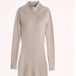 Long-Sleeve Mockneck Mini Sweater Dress